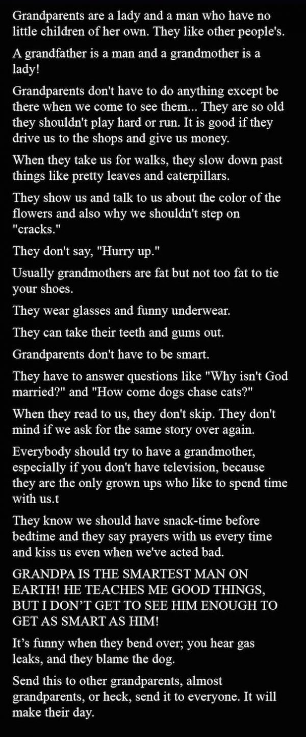 8-Year-Old Writes Touching Yet Comedic Letter About Grandparents ...