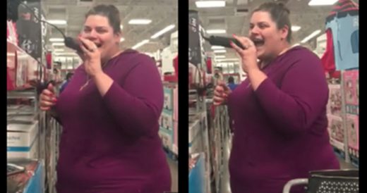 Woman Grabs Mic In Grocery Store And Starts To Sing Sensationally Well