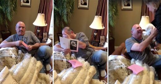 Grieving Dad Breaks Down When Daughter Gifts Him With Puppy