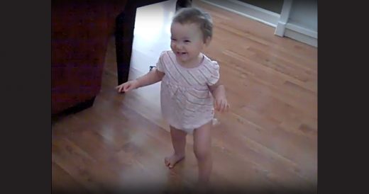 Baby Girl Sweetly Wobbles Across Room To Dad’s Familiar Voice