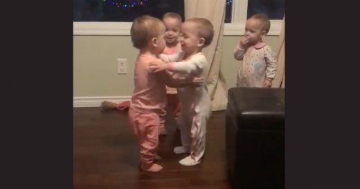 Quadruplet Baby Girls In Pink Share Hugs In Sweet (And Rare!) Moment Together