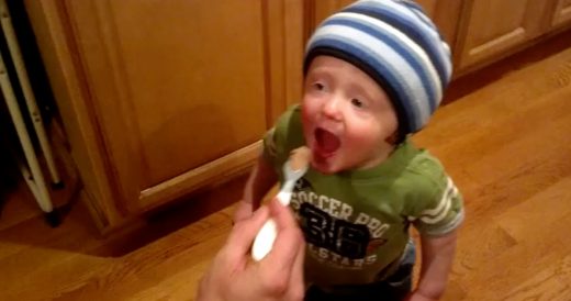 Toddler Eats Ice Cream For The First Time And Experiences Really Funny Mixed Emo...