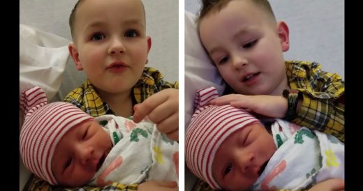 Little Boy Holds Newborn Brother And Makes Future Plans Together