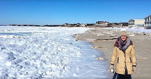 Beach Water Has Turned Into Solid Slab Of Ice And Aerial Footage Is A Sight To B...