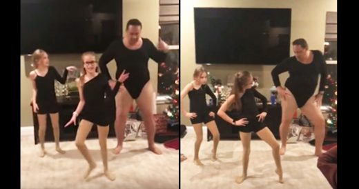 Dad Dons Leotard And Dances To “Single Ladies” With Daughters