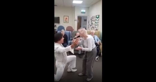 Granny Is A Huge Elvis Fan, So She Busts A Move With The King At Senior Center