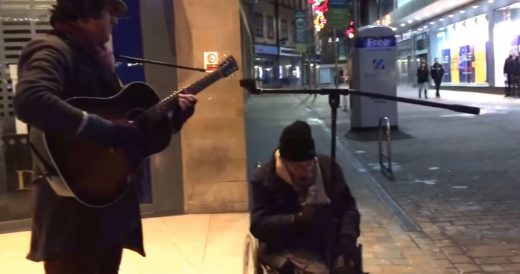 Homeless Man Sings With Street Performer And Passersby Stop In Their Tracks When...