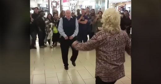 Dancing Grandparents Draw A Large Crowd At The Mall