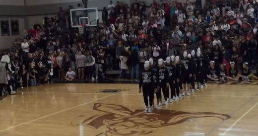 Women Perform Epic Dance Routine At School Pep Rally, Then They Take Their Masks...