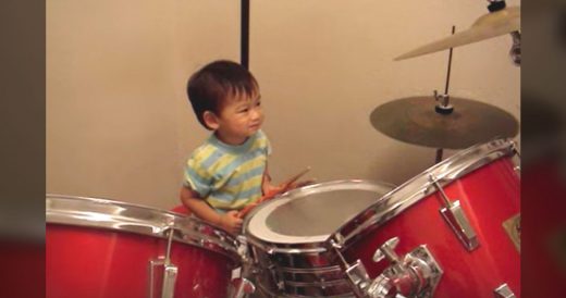 Toddler Shows Off His Impressive Drumming Skills