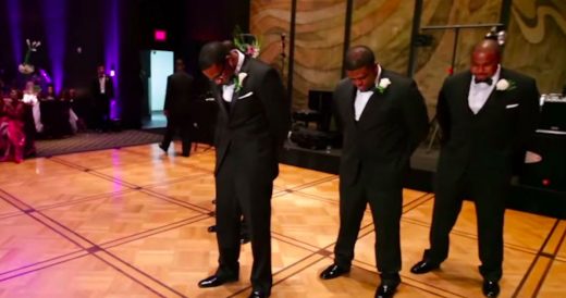 Groomsmen Join Groom For “My Girl” Dance Routine