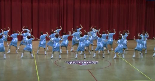 High School Dance Team Performs Comedic Routine Dressed As Lunch Ladies