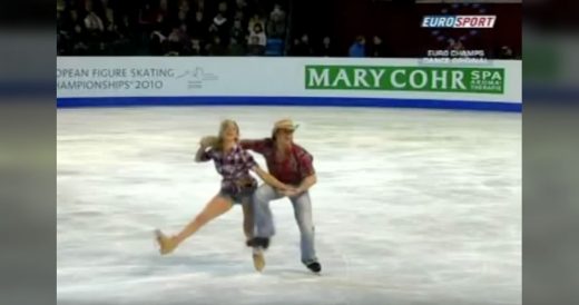 Cowboy And Cowgirl “Line Dance” On Skates