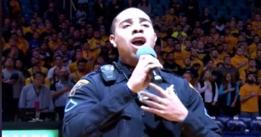 Talented Cop Sings National Anthem To Fill In For Absent Singer