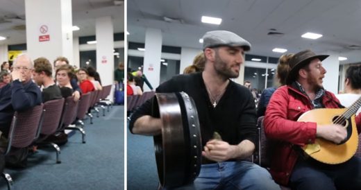 3 Men Entertain Fellow Passengers With Irish Song During Flight Delay