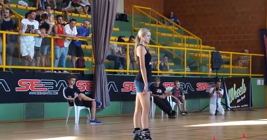 Girl Becomes An Instant Skating Champion When The Music Starts