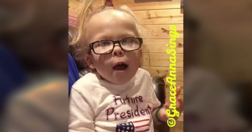 Adorable Toddler Sings Patriotic Song