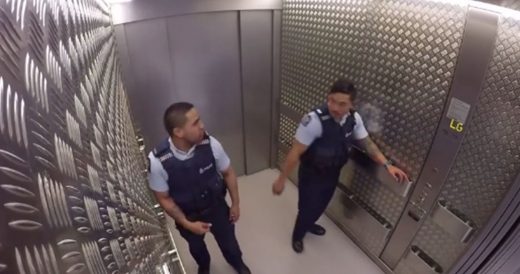 Talented Cops Create A Musical Beat In Elevator