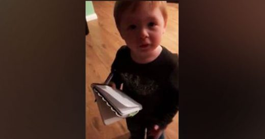 Little Boy Helps Mom With Making A Grocery List