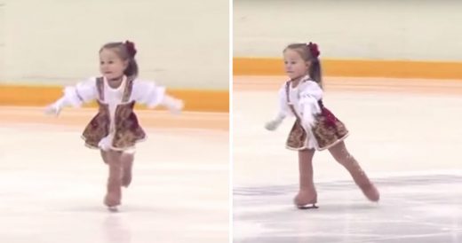 3-Year-Old Figure Skater Twirls Around The Ice