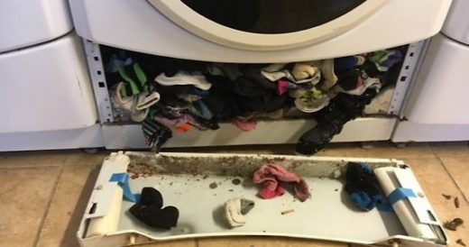 Repairman Finds Dozens Of Missing Socks In Washing Machine