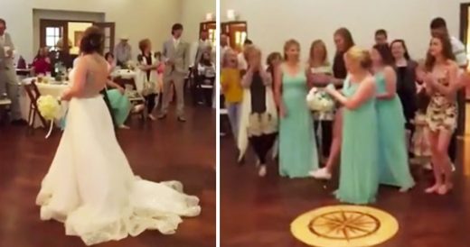 Bridesmaid Catches Bouquet And Then Gets Proposed To At Wedding