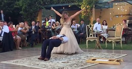 Groom Levitates In Mid Air After Bride Casts “Spell” During Their First Danc...