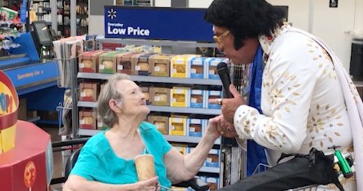 Elvis Impersonator Takes Over Walmart And Sings To Woman