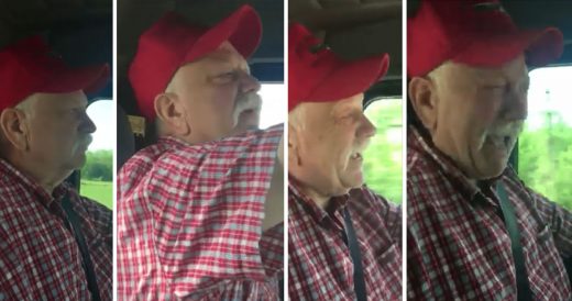 Ill Trucker Sings His Favorite Song To Say Goodbye