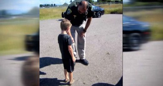 Boy Runs Over To Cop And Prays With Him