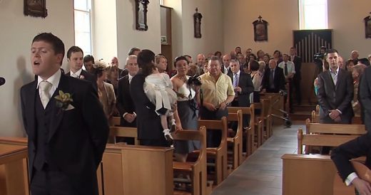 Nervous Groom Sings As His Bride Walks Down The Aisle