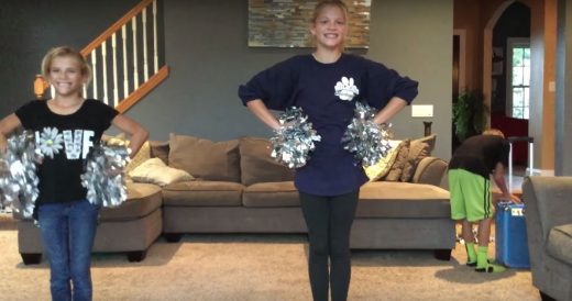 Little Brother Steals The Show From Dancing And Cheerleading Sisters