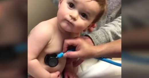 Baby Enjoys Getting His Heartbeat Checked By Nurse