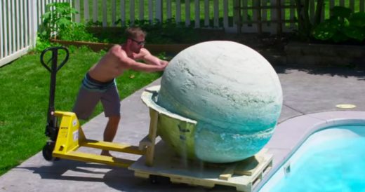 Crew Creates 2,000 Pound Bath Bomb And Drops It Into The Pool