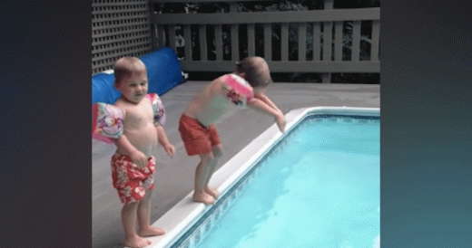 Little Boy Belly Flops In Pool Instead Of Diving