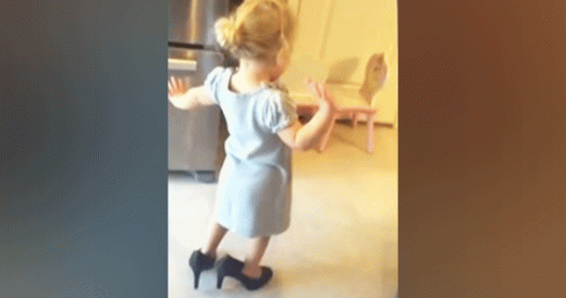 Little Girl Happily Dances To Her Favorite Song