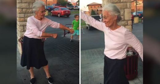 Grandma Busts Floss Dance Move