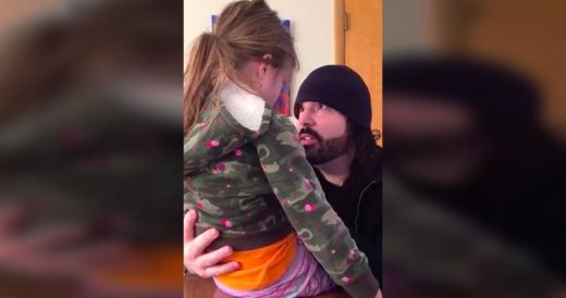 Dad Gives Good Message To Little Girl Having A Temper Tantrum