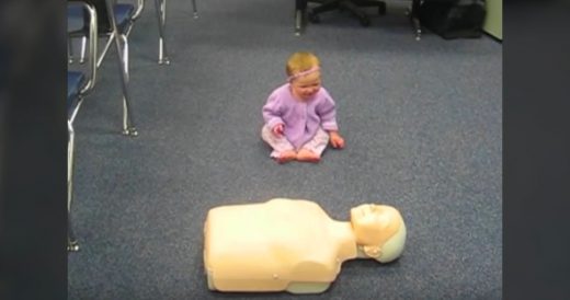 Baby Girl Demonstrates How To Do CPR