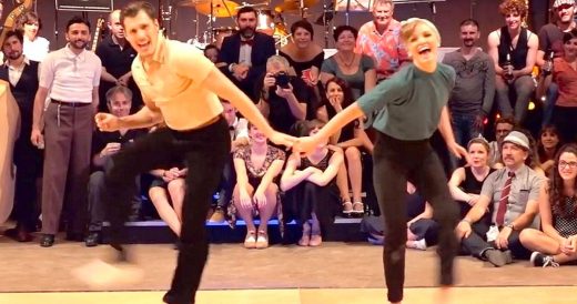 Couple Performs Swing Dance Routine At Happy Stomp Festival