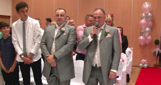 Bride Walks Down Aisle As Groom Sings Elvis Classic