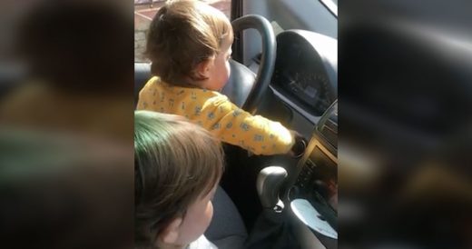 Twin Toddlers In Driver’s Seat Turn On Ignition And Go On A “Joyride”