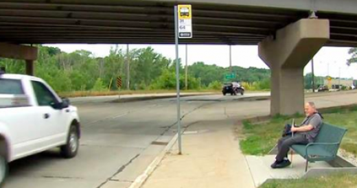 Bus Driver Jumps Up To Help Blind Passenger Through Construction Area