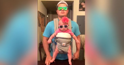 Dad And Baby Record Comedic Dance Routine