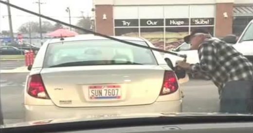 Driver Is Determined To Get Gas After Parking Too Far From Gas Pump