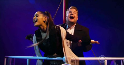 James Cordon And Ariana Grande Perform Titanic Tribute