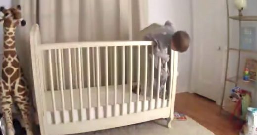 Dad Catches Toddler After He Falls Headfirst Out Of Crib