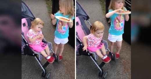 Little Sister Stands Up To Dance Along To Marching Band