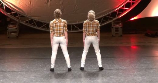 2 Girls Perform Clogging Routine