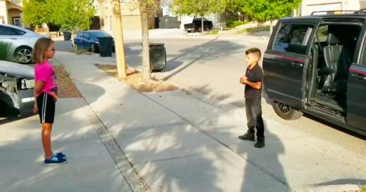 Bullied Girl Catches Boy From School On Driveway. The Moment His Mouth Opens, Sh...